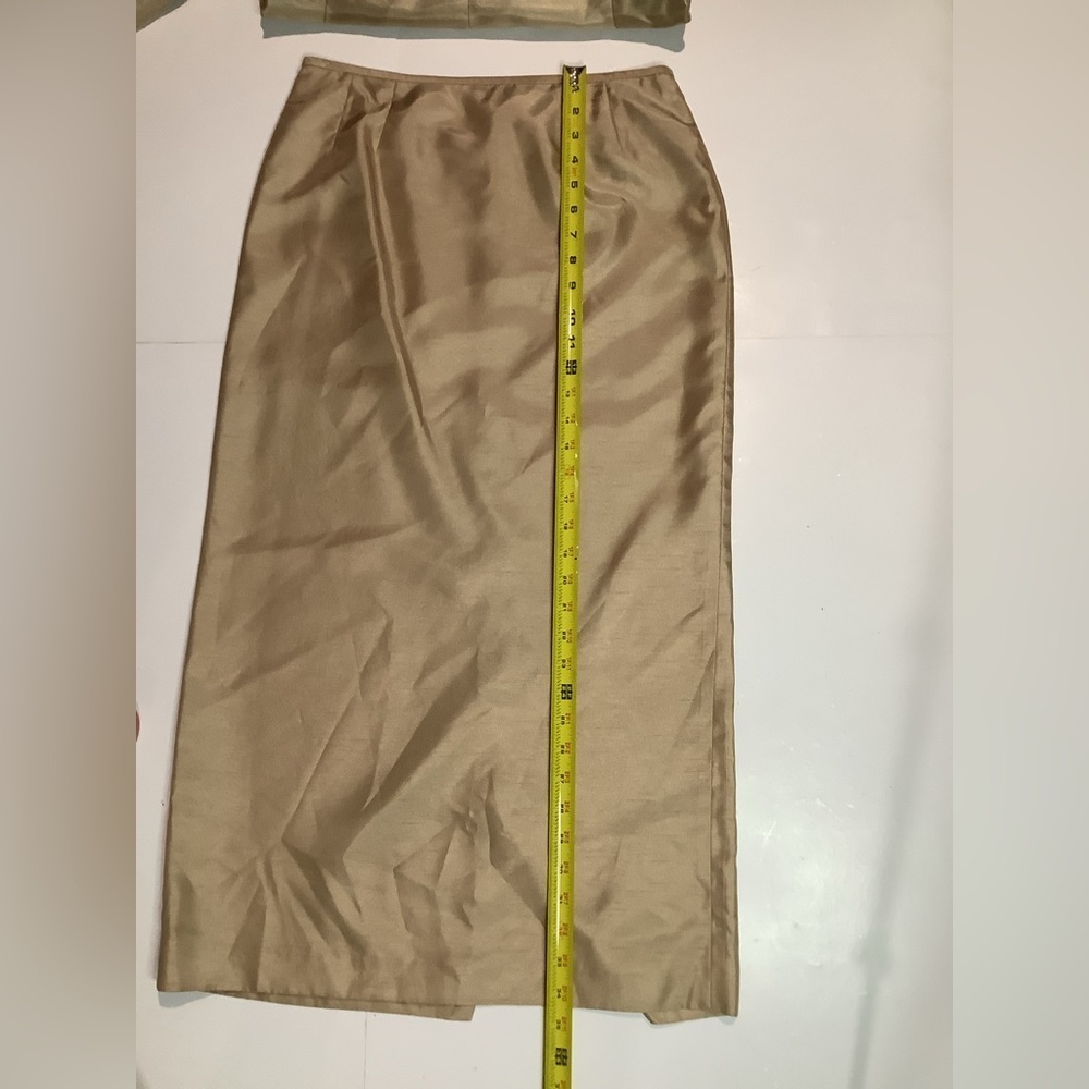 Rena Rowan satin Gold Women's Blazer and Skirt Set - Picture 13 of 15